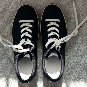 Rothy's Black Sneakers with White Laces